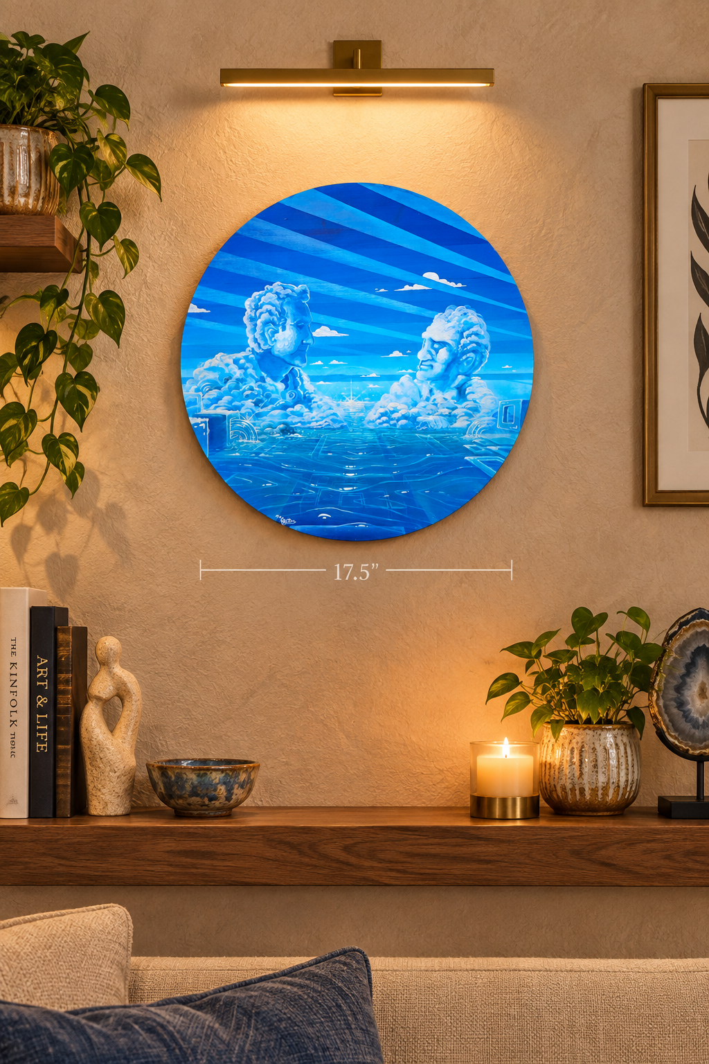 "The Holy Moment" Original Acrylic Painting, 17.5" Round