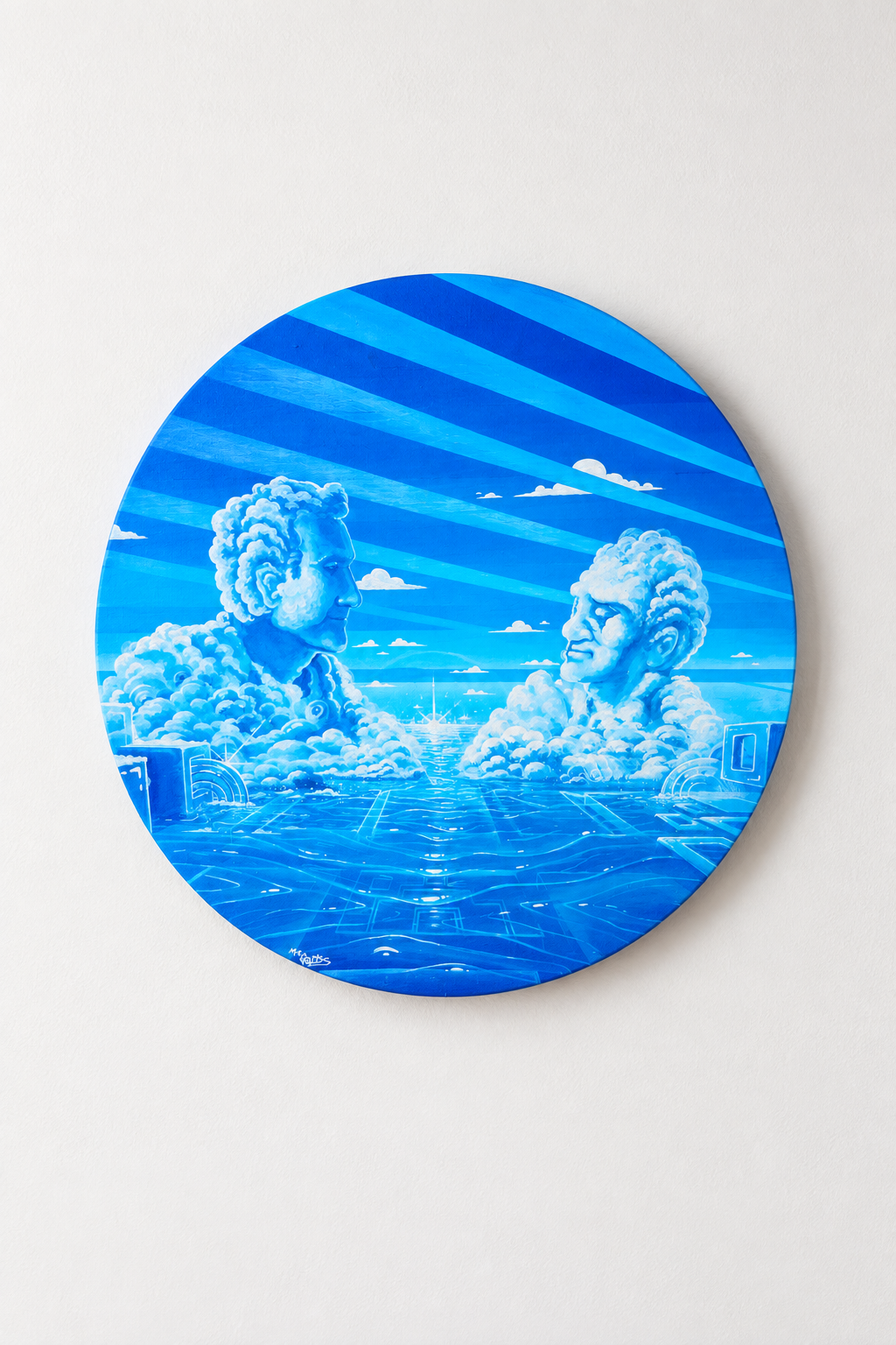 "The Holy Moment" Original Acrylic Painting, 17.5" Round
