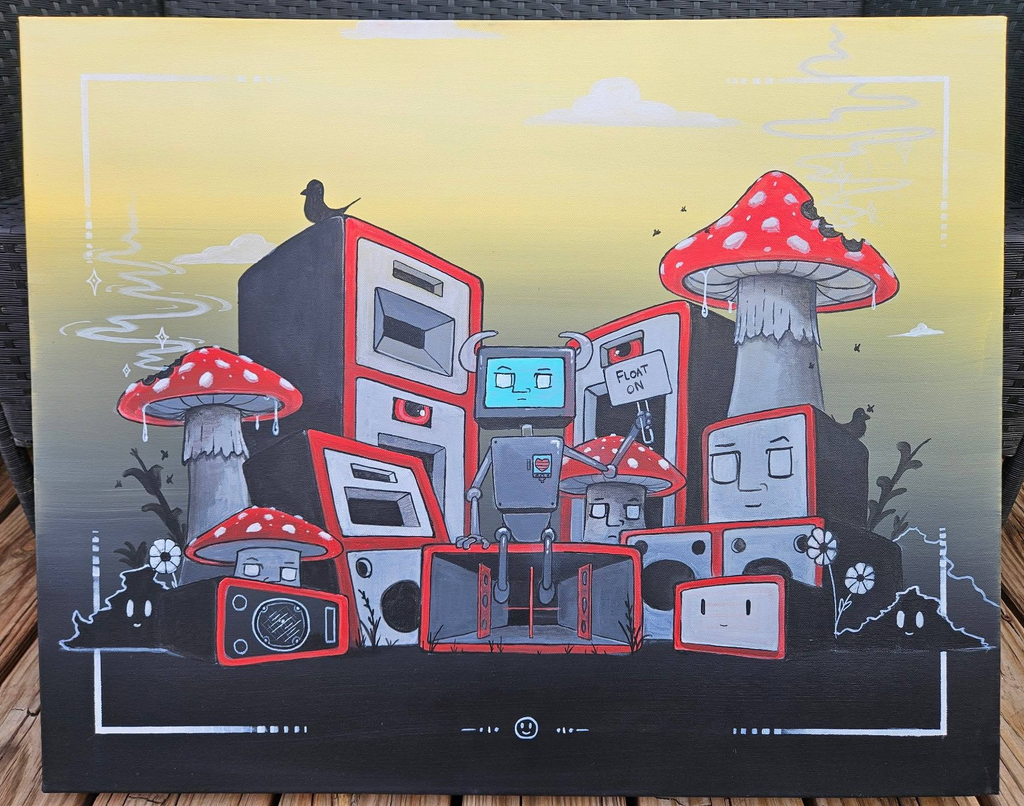 "Float On" Original Acrylic Painting, 24"x30"
