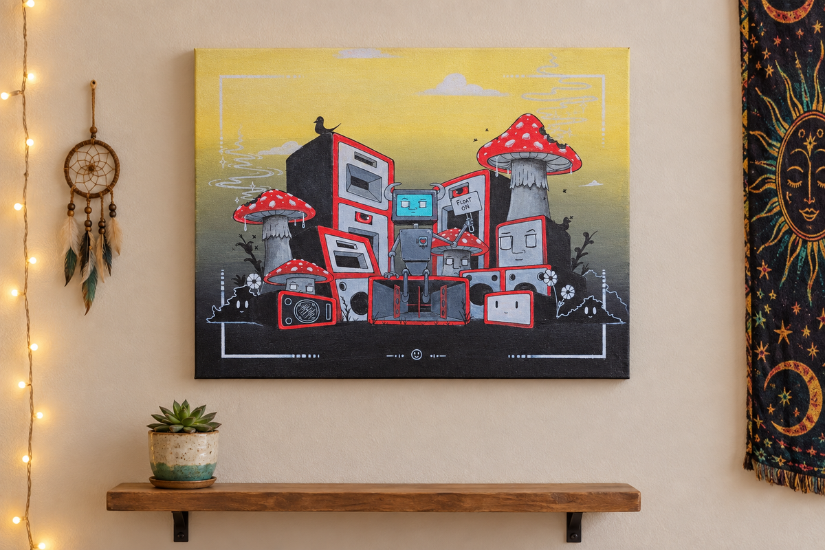 "Float On" Original Acrylic Painting, 24"x30"