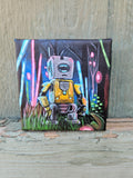 "Echos of Flux" Original Acrylic Painting, 4"x4"