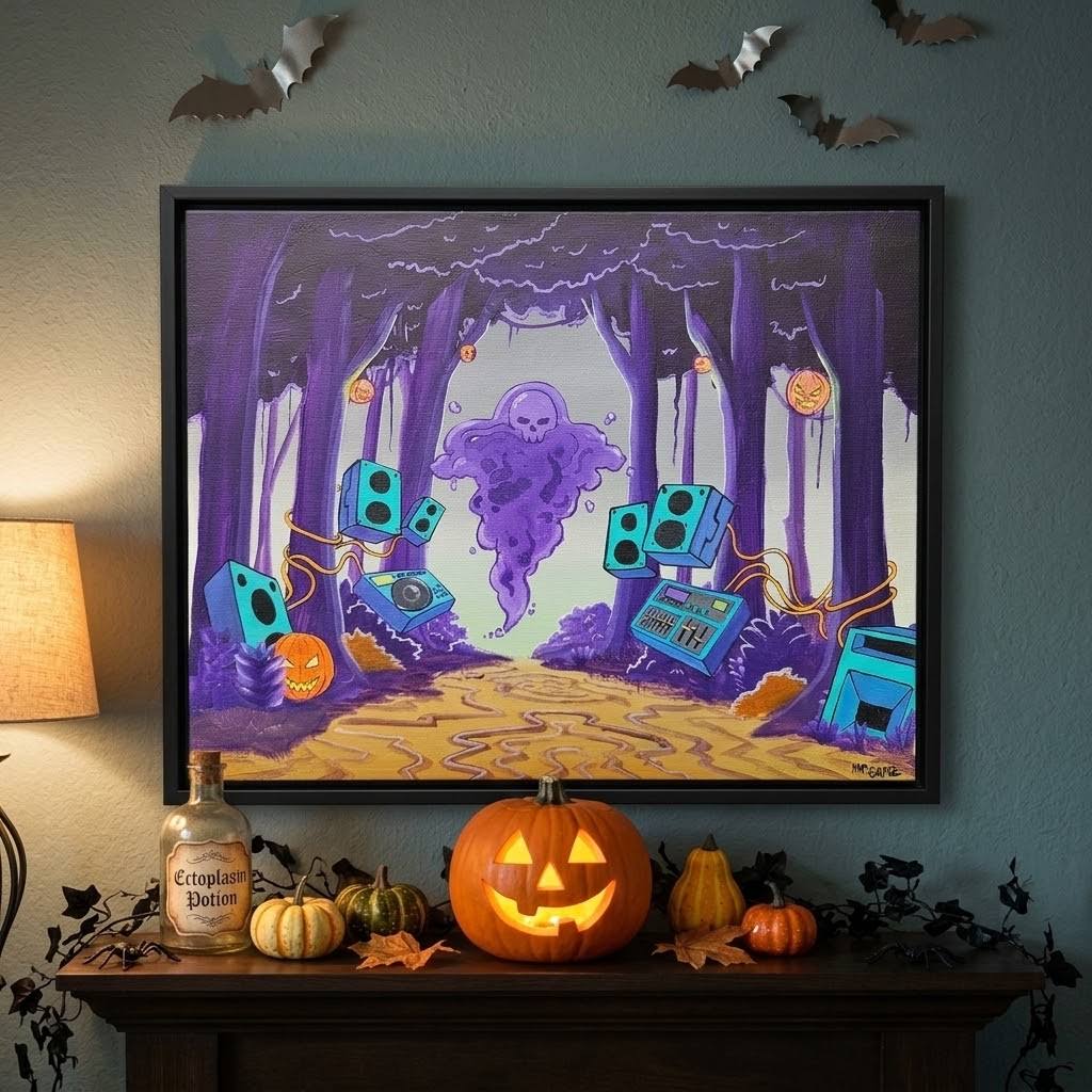 "Bootooth Forest" Original Acrylic Painting, 11"x14"
